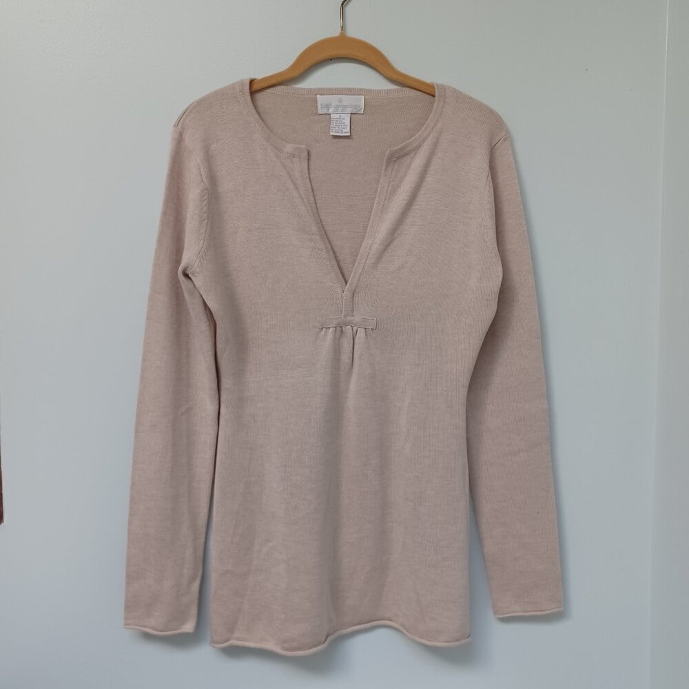Soft Surroundings Acrylic, Nylon, Cashmere Sweater, Oatmeal, Women's Small